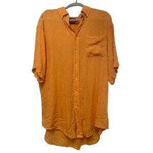 Daniel Cremieux Collection 100% Linen Mens Button Up Size L